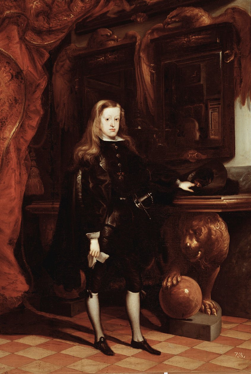 Portrett av Karl II av Spania (olje på lerret, ca. 1675) av Don Juan Carreno de Miranda