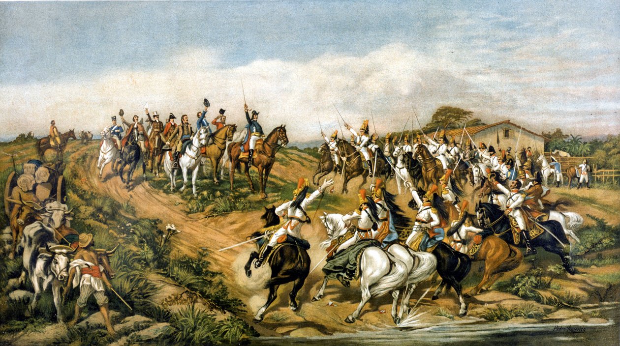 Uavhengighet eller død!. Maleri av Pedro Americo, Museum of Ypiranga (Sao Paulo). Allegorisk representasjon om Brasils uavhengighet 7.09.1822. av Don Pedro di Figueredo Americo