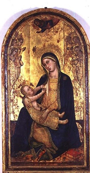 Madonna og barn (tempera på panel) av Don Silvestro dei Gherarducci