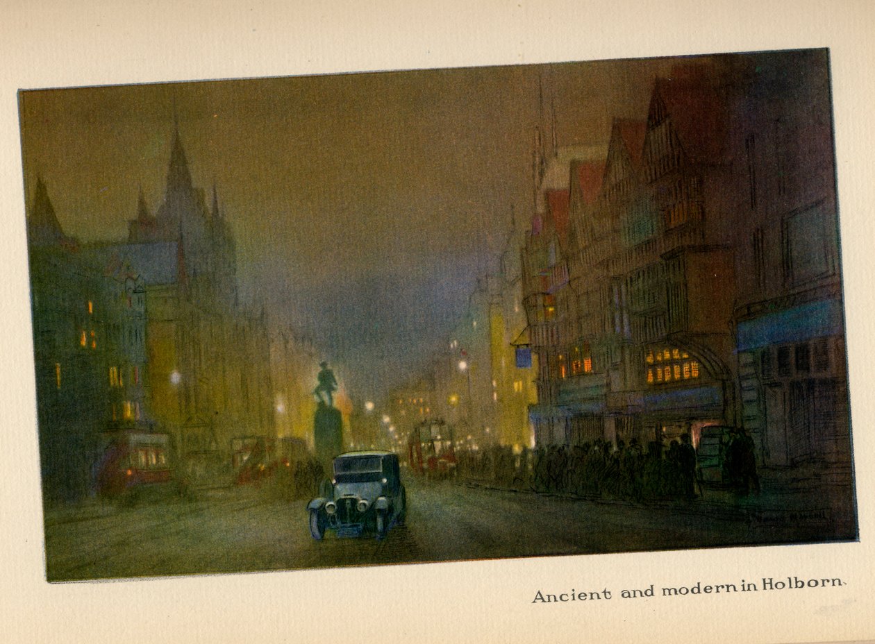 Ancient and Modern in Holborn, fra 'The New Lights o' London', utgitt 1926 av Donald Maxwell