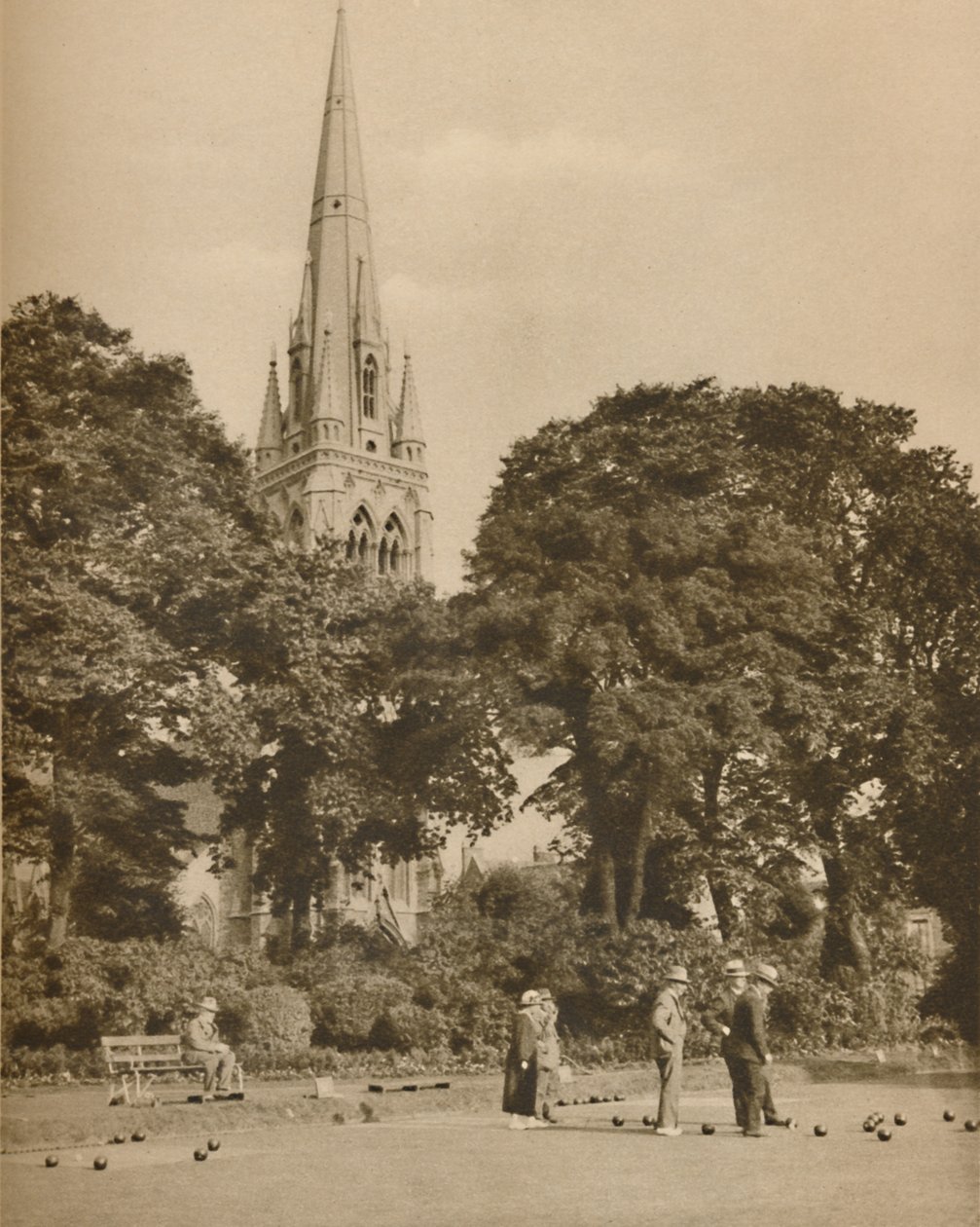 Stoke Newington in Summer-Time: The Bowling Green på Clissold Park, c1935. av Donald McLeish