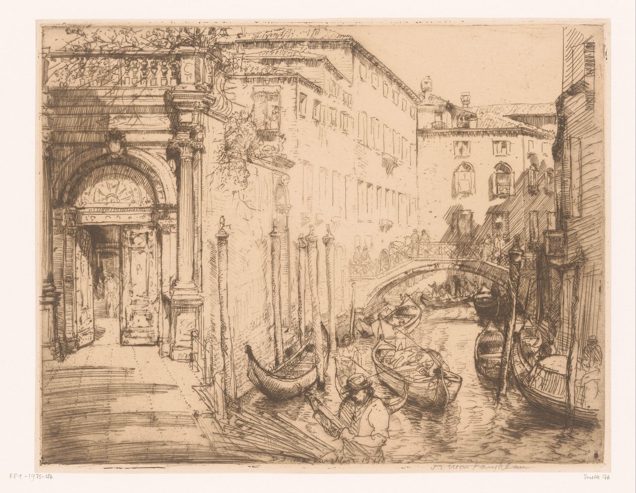Utsikt i Venezia 1911 (Det hvite palasset) Det hvite palasset av Donald Shaw MacLaughlan (signed by artist)