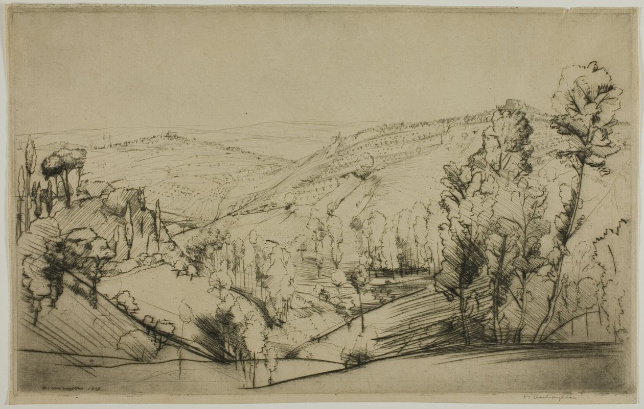 Fields of San Gimignano av Donald Shaw MacLaughlan