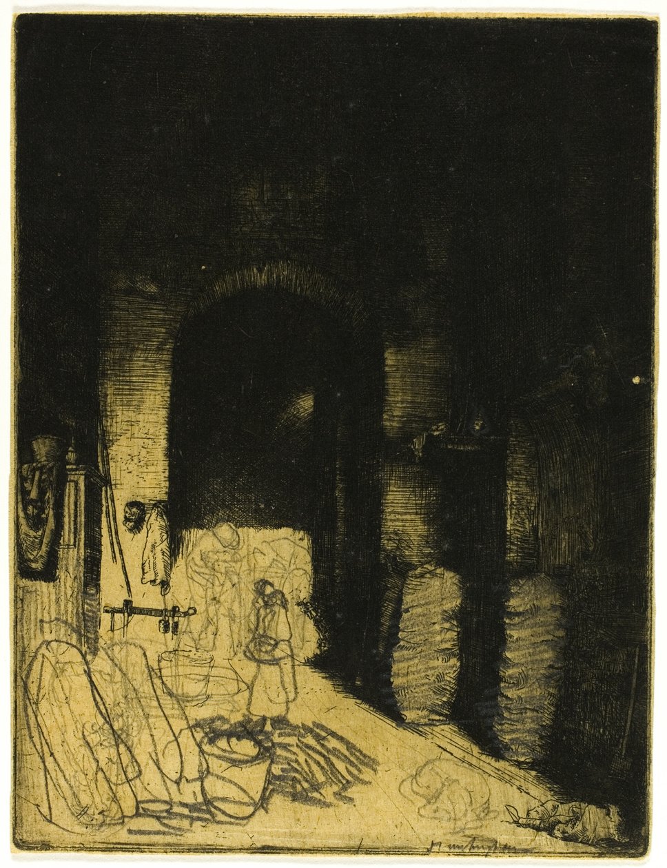 Interiør i Charcoal Shop, Firenze av Donald Shaw MacLaughlan
