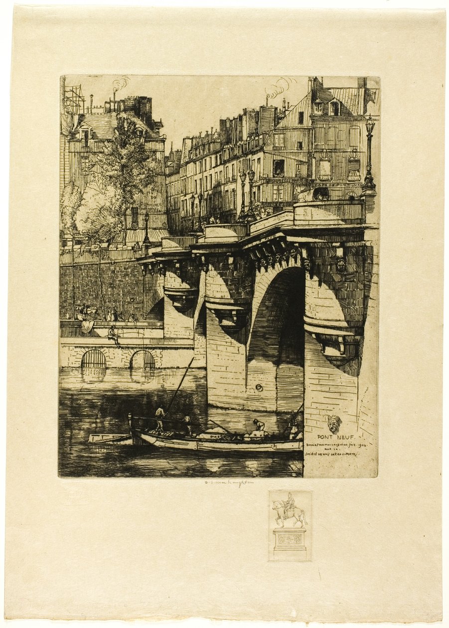 Pont Neuf, Paris (med bemerkning) av Donald Shaw MacLaughlan