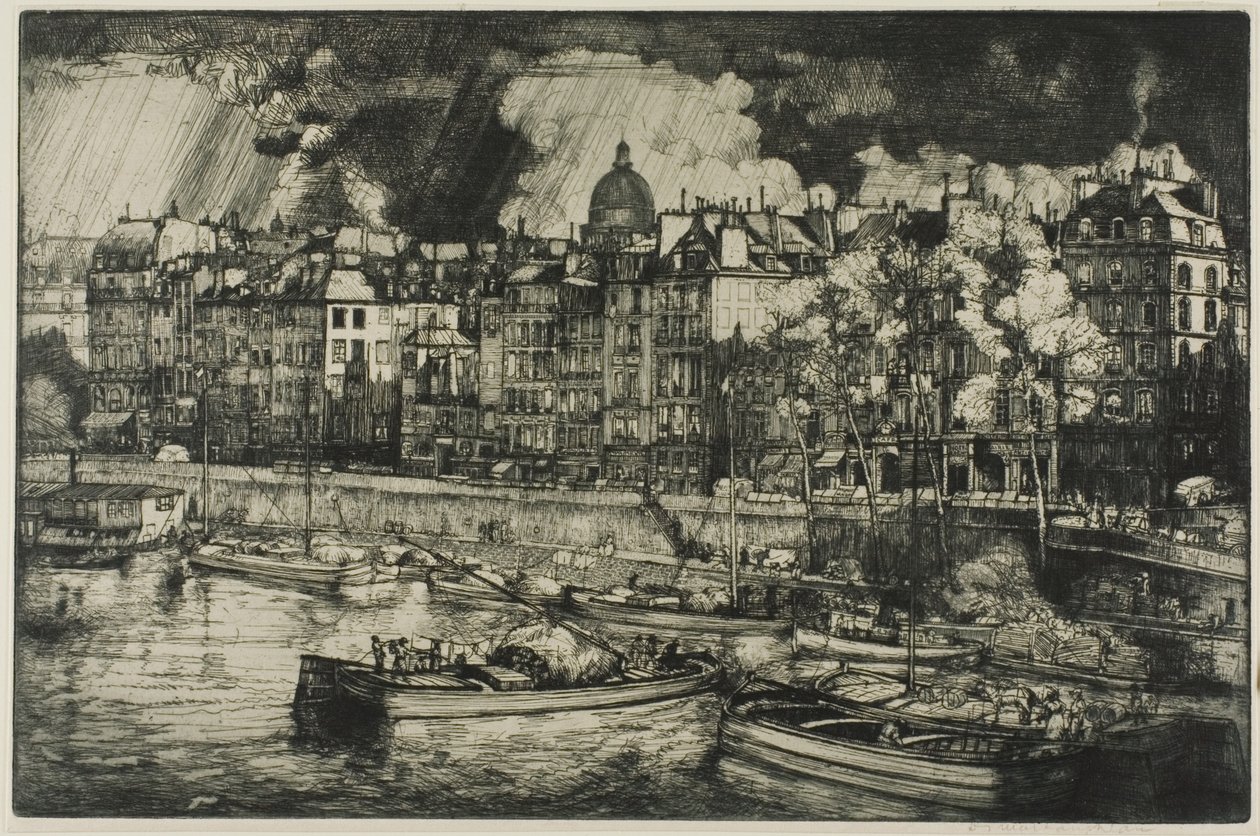 Quai des Grands Augustins, Paris av Donald Shaw MacLaughlan