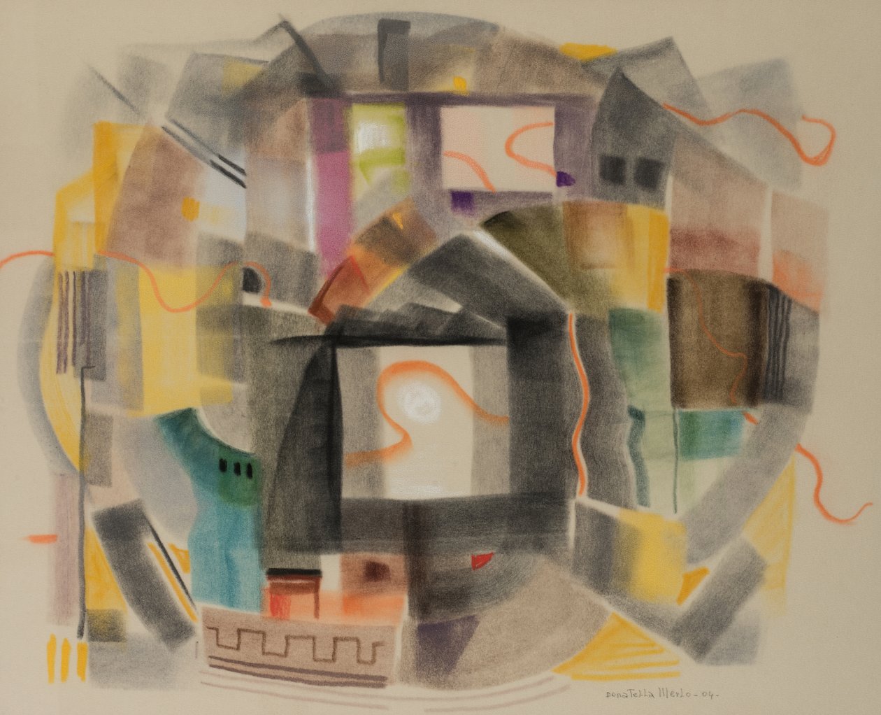 Ariadnes tråd, 2004 (pastell på fløyelsmykt papir) av Donatella Merlo