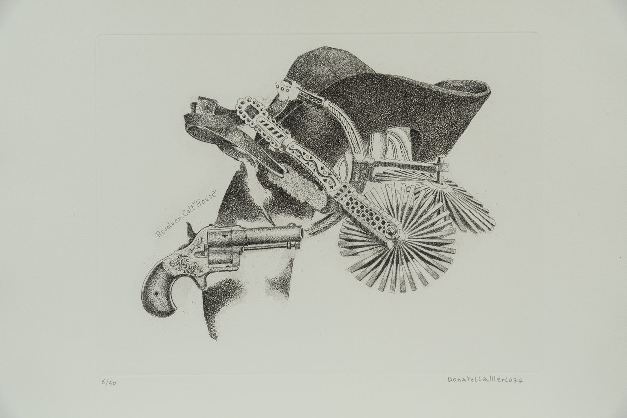 Colt Revolver «House», 1977 (gravering) av Donatella Merlo