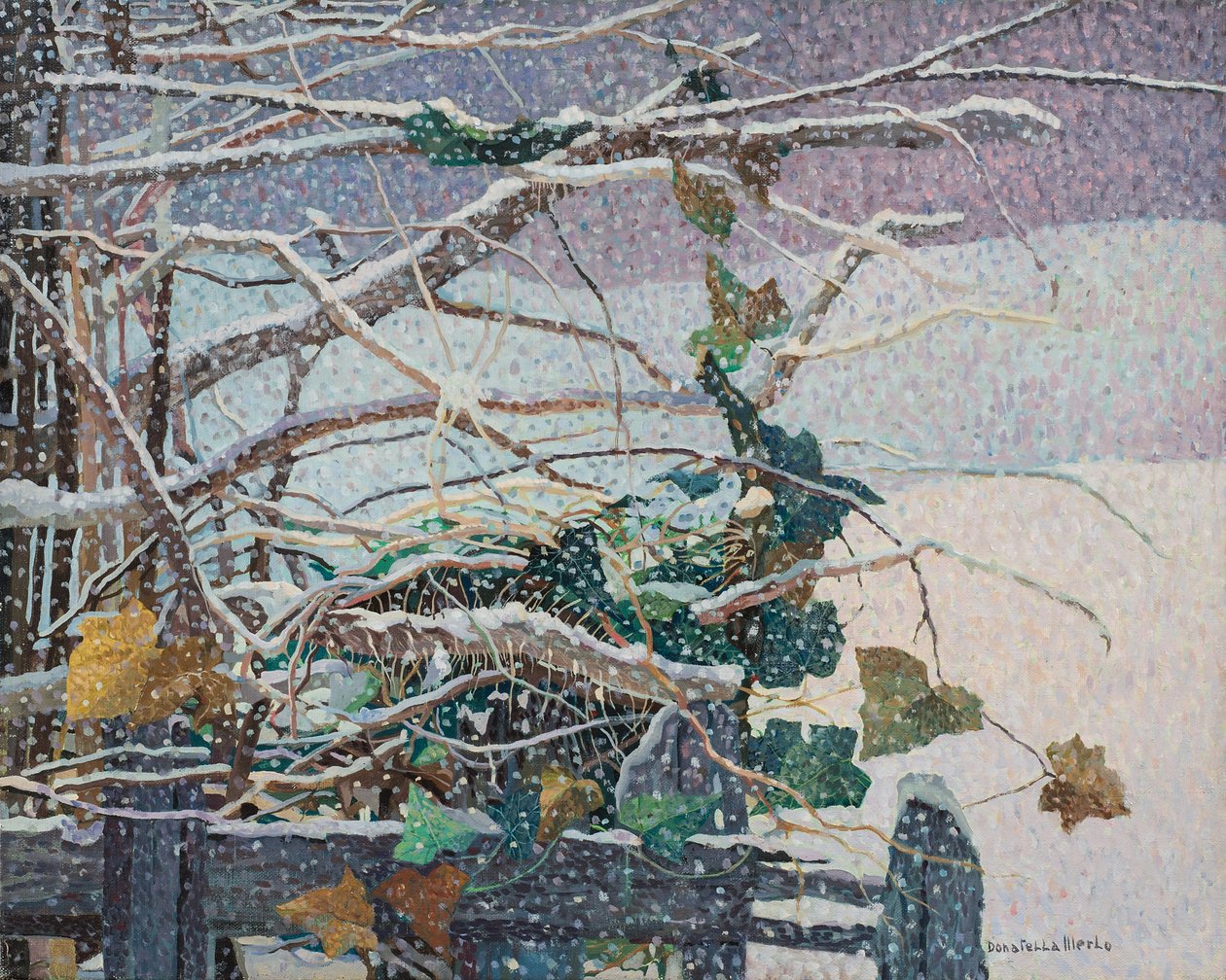 Snow falls, ca. 1987 (olje på lerret) av Donatella Merlo