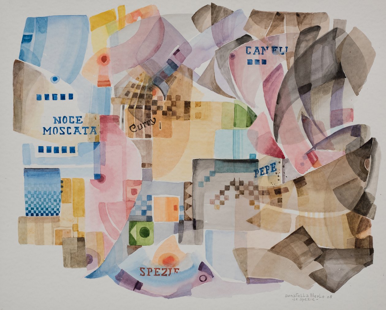 Krydder, 2008 (akvarell på papir) av Donatella Merlo