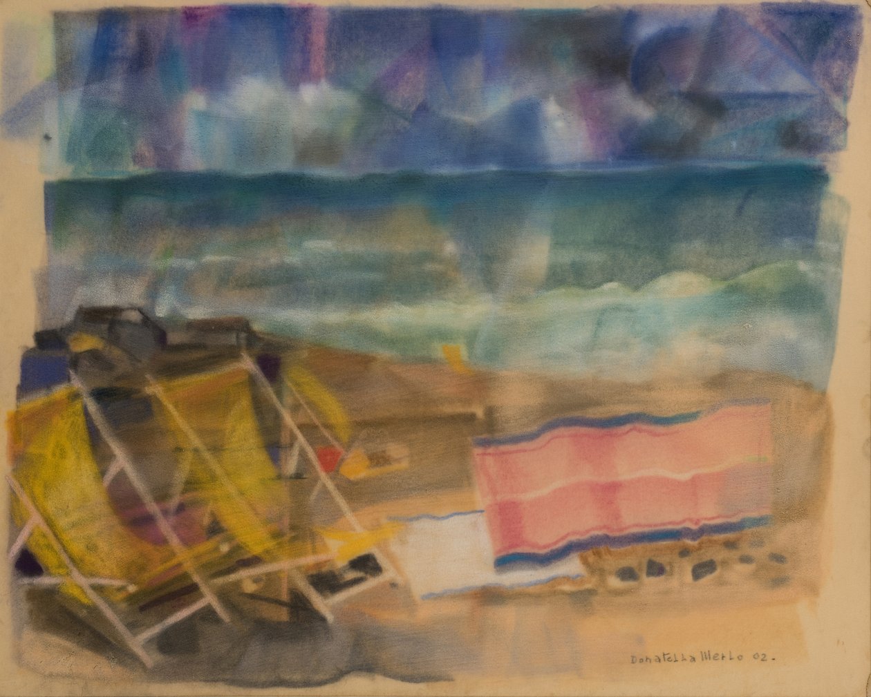 Tordenvær kommer snart, 2002 (pastell på fløyelsmykt papir) av Donatella Merlo