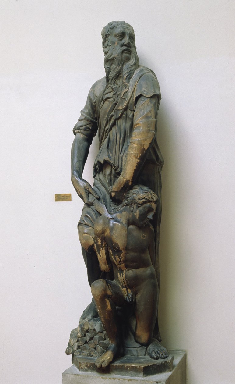Abraham og Isak, 1421 (forgylt marmor) av Donatello