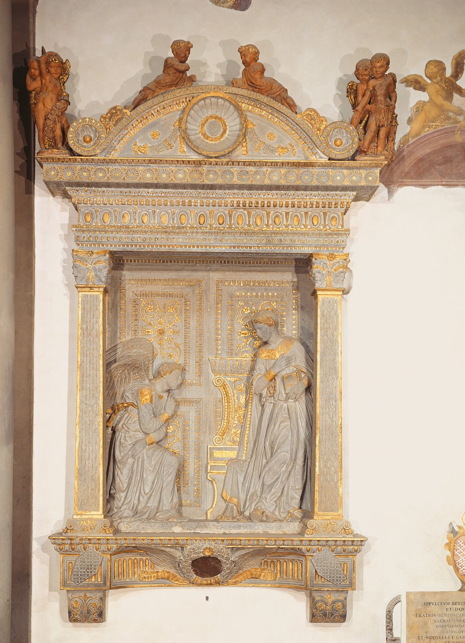 Cavalcanti Annunciation (forgylt kalkstein) (se også 64351) av Donatello