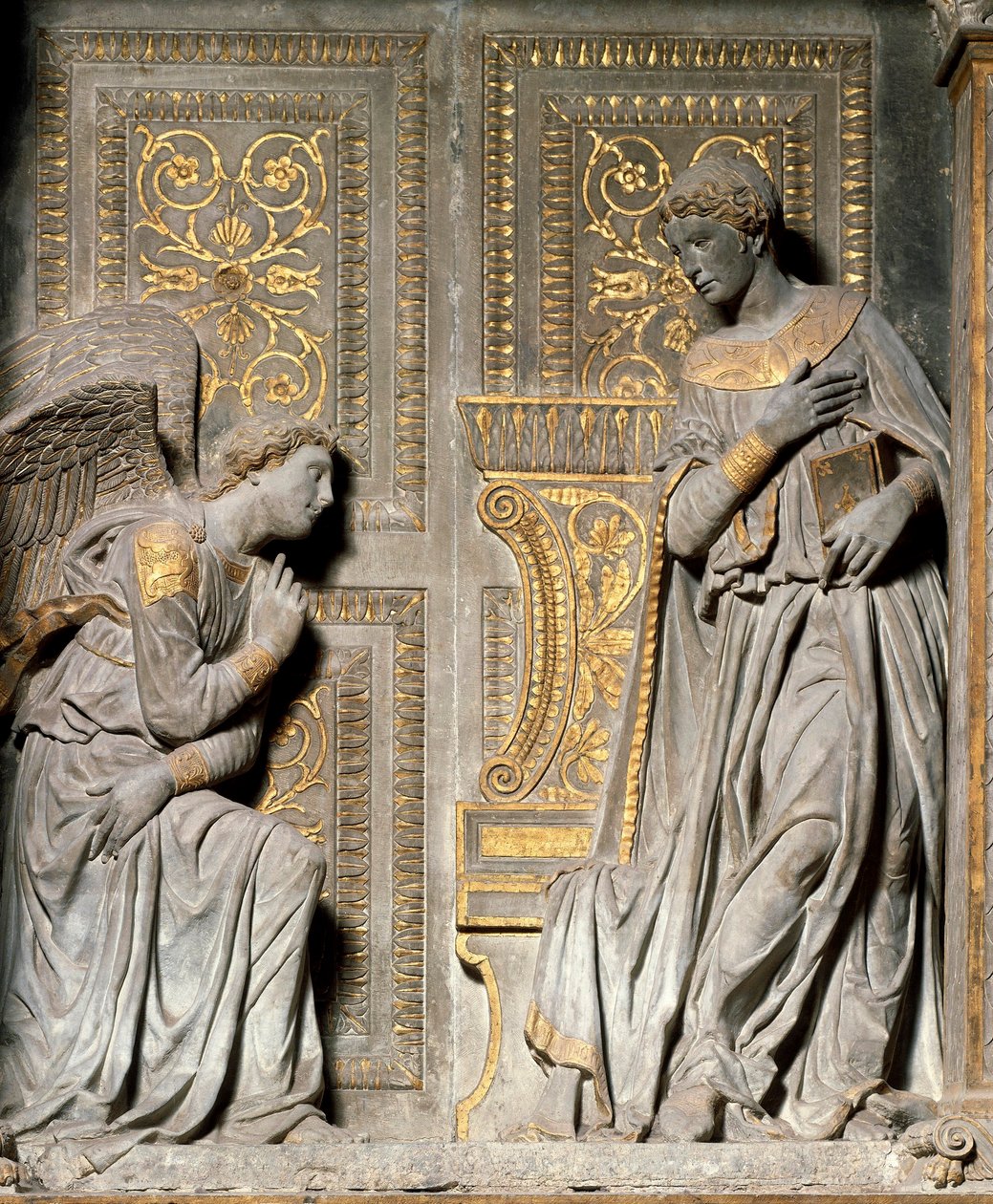 Kunngjøring Høyrelieff av Donato de Bardi dit Donatello (ca. 1386-1466) 1435 Santa Croce-kirken. Firenze av Donatello