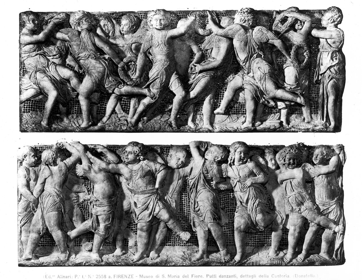 Dancing Putti Panel, fra Cantoria, fra Singing Gallery of the Duomo (marmor) av Donatello