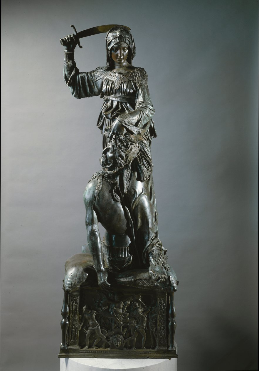 Judith og Holofernes. Bronseskulptur av Donatello