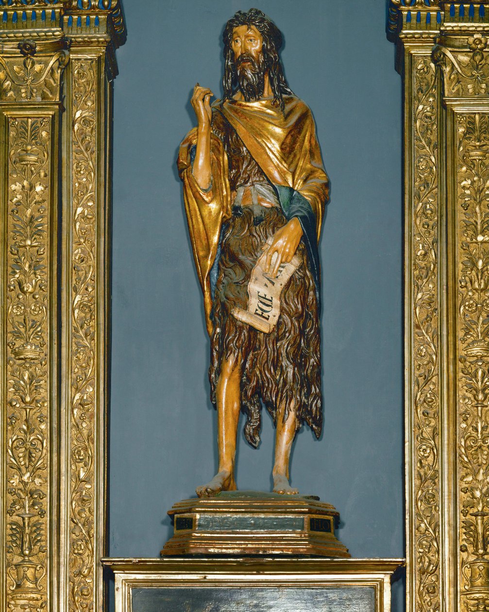 Johannes Døperen. Malt (malt treverk). av Donatello