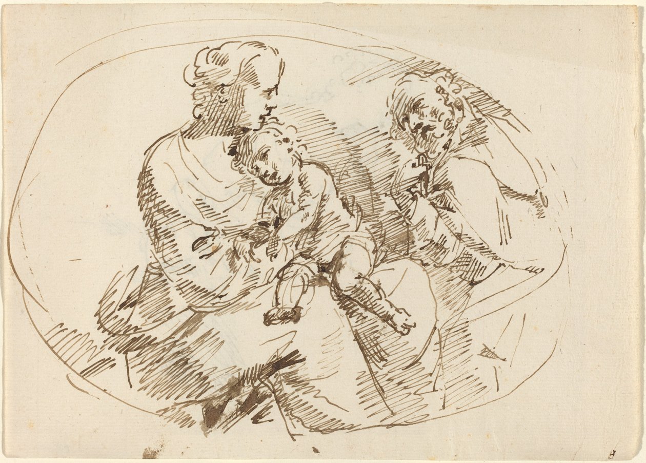 Hellig familie [recto] av Donato Creti