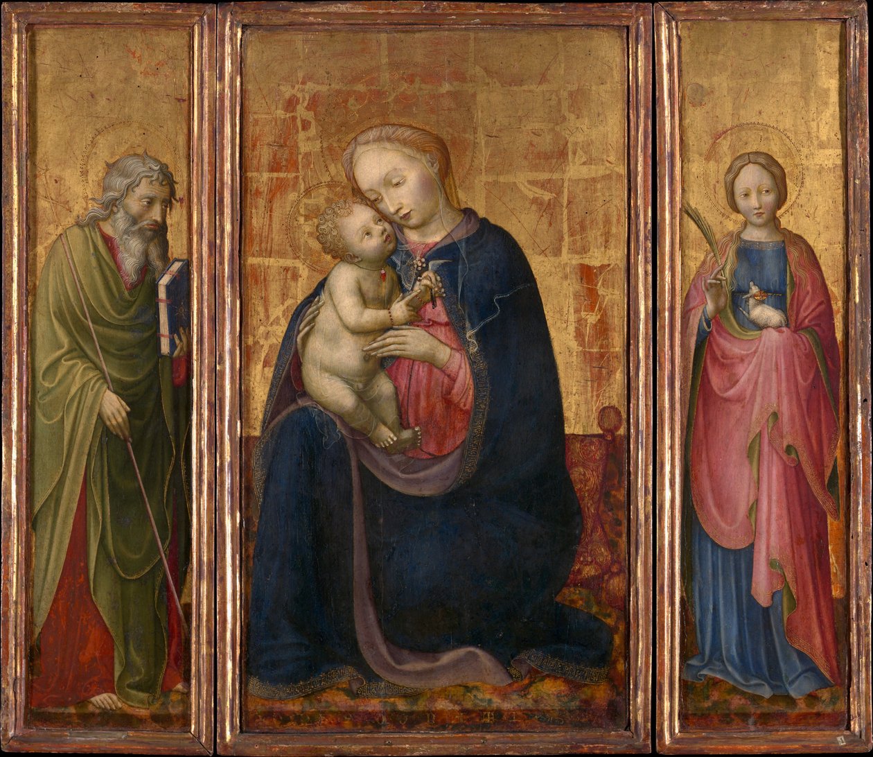 Madonna og barn med de hellige Philip og Agnes, ca. 1425-30. av Donato de