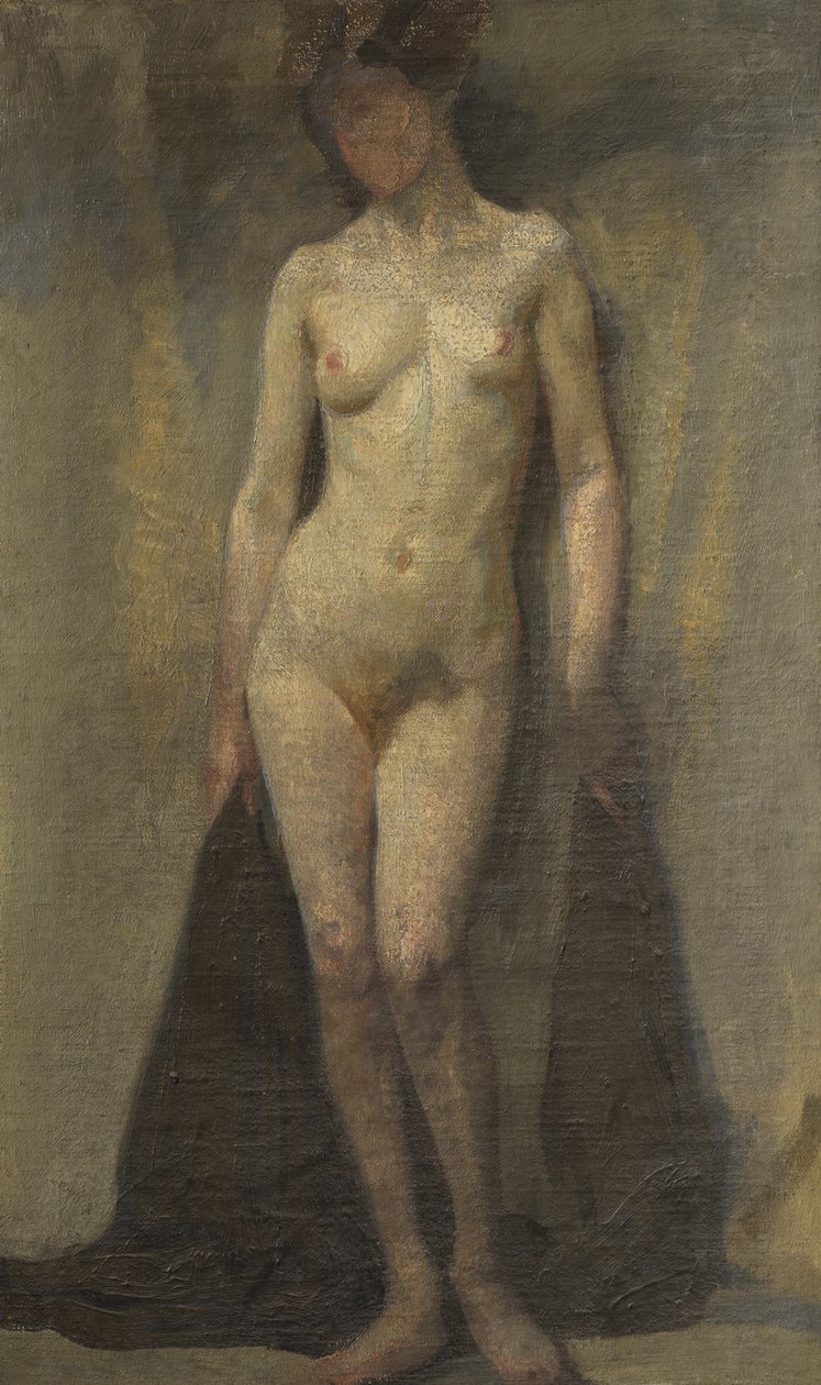 Stående naken kvinne (recto), ca. 1910 (olje på lerret) av Dora (attr. to) Carrington