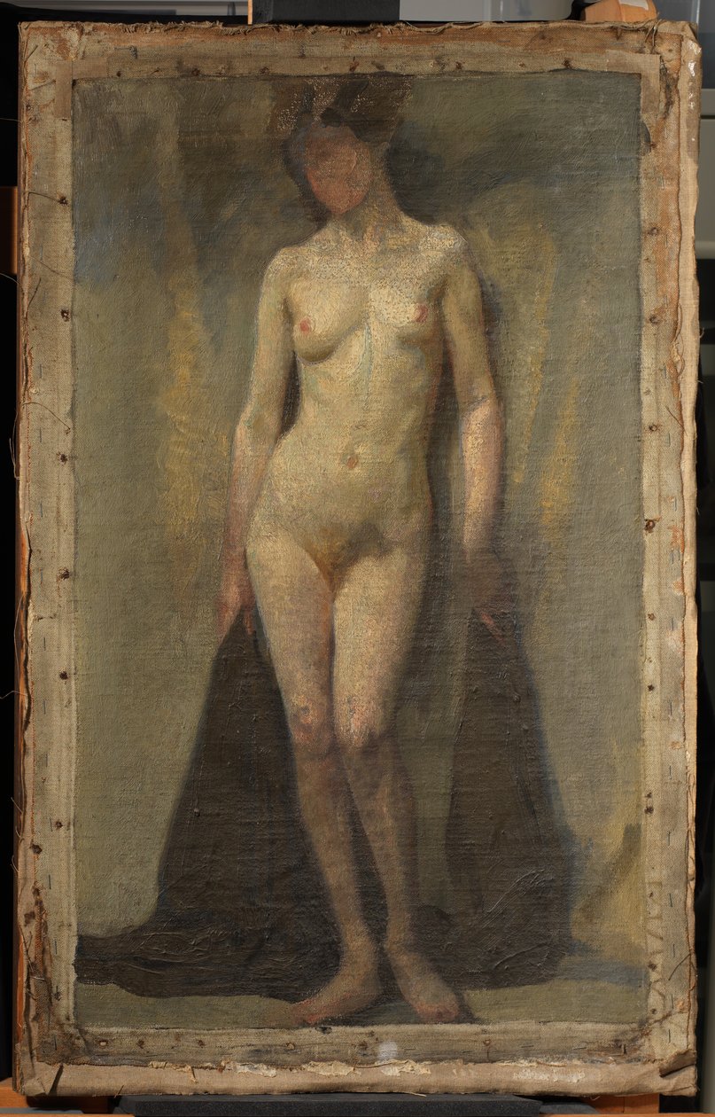 Stående naken kvinne, ca. 1910 (olje på lerret) av Dora Carrington