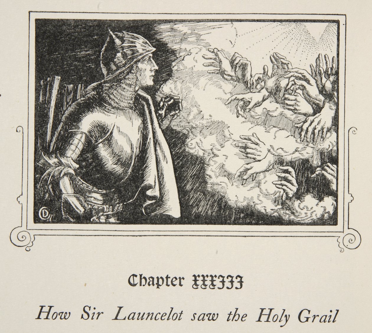 Hvordan Sir Launcelot så den hellige gral, illustrasjon fra 