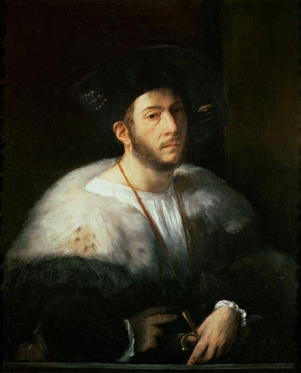 Portrett av en mann, muligens Cesare Borgia (1476-1507) av Dosso Dossi