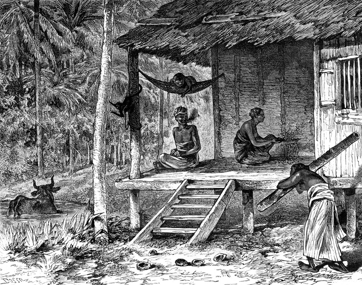 Malaysisk hytte, 1800-tallet av Dosso