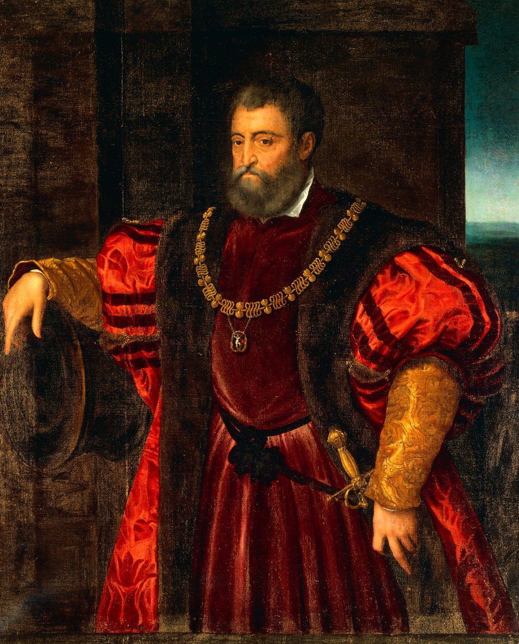 Portrett av Alfonso d#39;Este, maleri av Dosso Dossi av Dosso Dossi