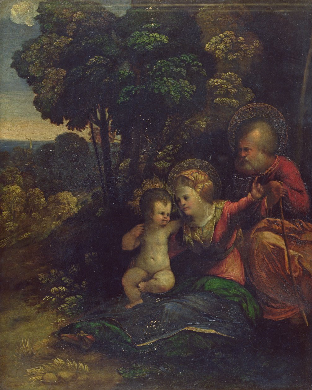 Hvil under flukten til Egypt, ca. 1510-12 av Dosso Dossi