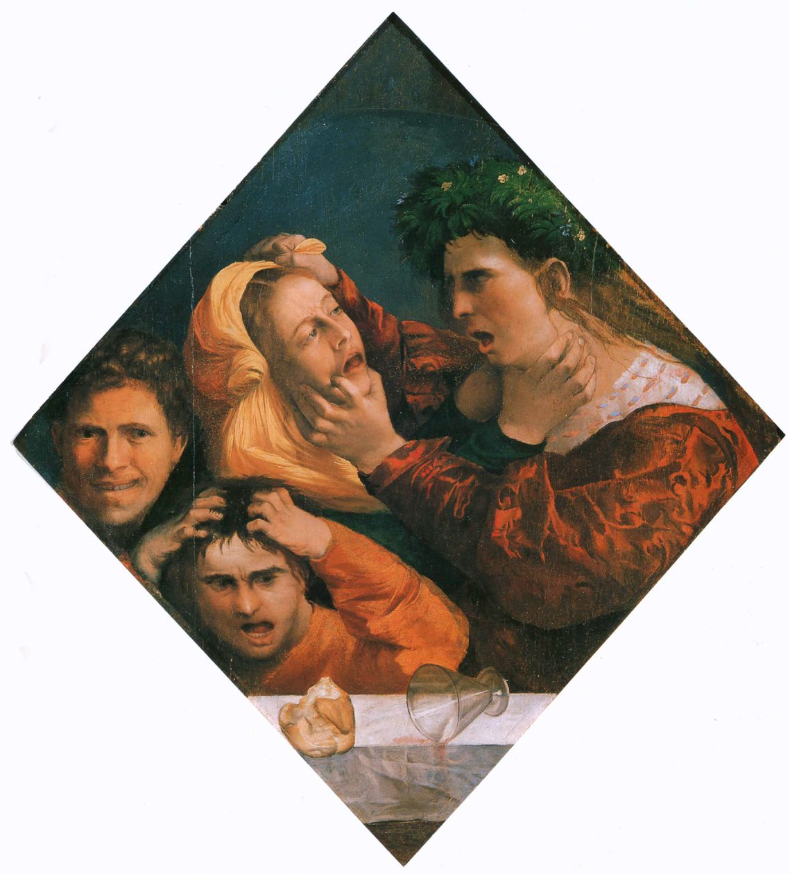 Striden, ca. 1515-20 (olje på lerret) av Dosso Dossi