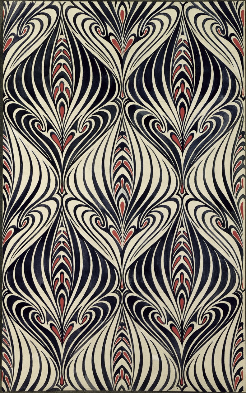 Design for et trykt tekstil, 1928 av Douglas B. Cockerell