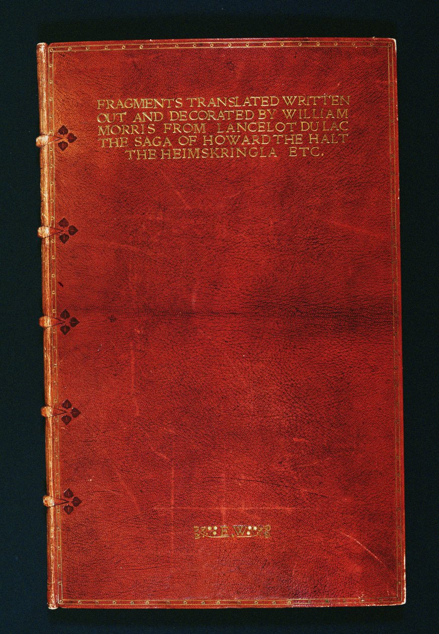 Volum av manuskriptfragmenter bundet til Emery Walker (1851-1933) 1902 (lær og gull) av Douglas B. Cockerell