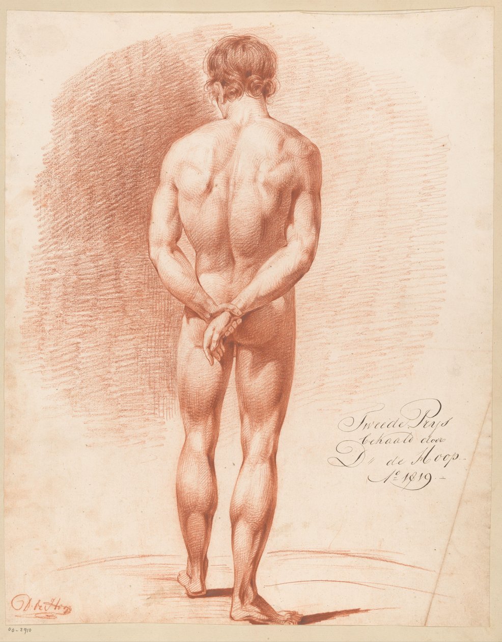 Stående naken mann, sett bakfra (2. premie 1819) av Douwe de Hoop