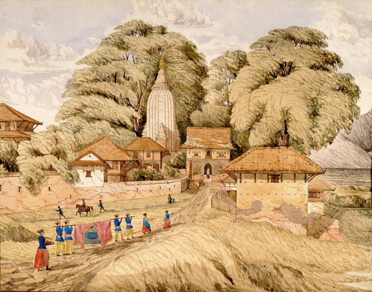 Narain - Hitthee, nær Kathmandoo, Nepal av Dr. Henry Ambrose Oldfield
