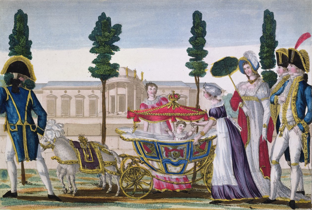 Vandre med kongen av Roma (1811-32) på Tuileries-terrassen, ca. 1812 av Dubois
