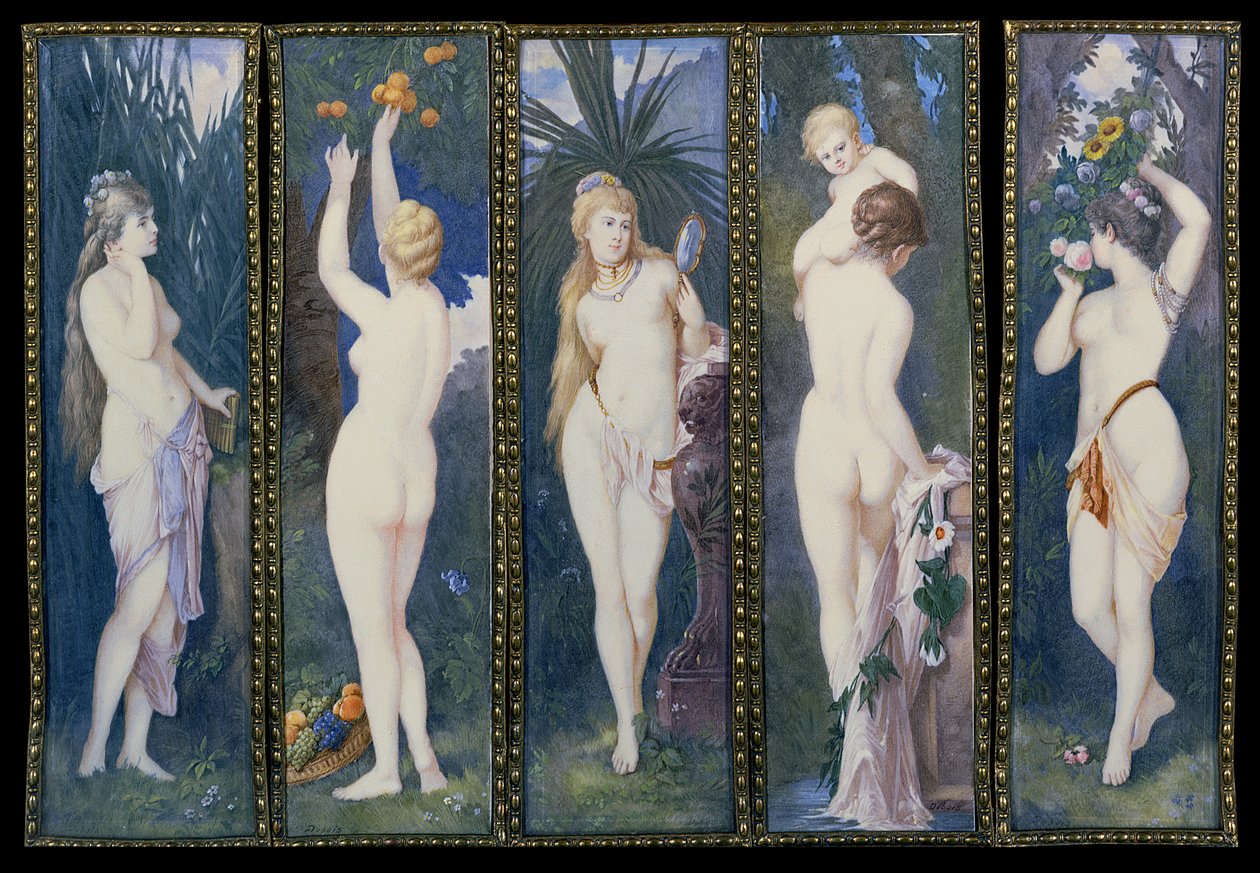 The Five Senses (gouache på elfenben) av Dubois Dubois