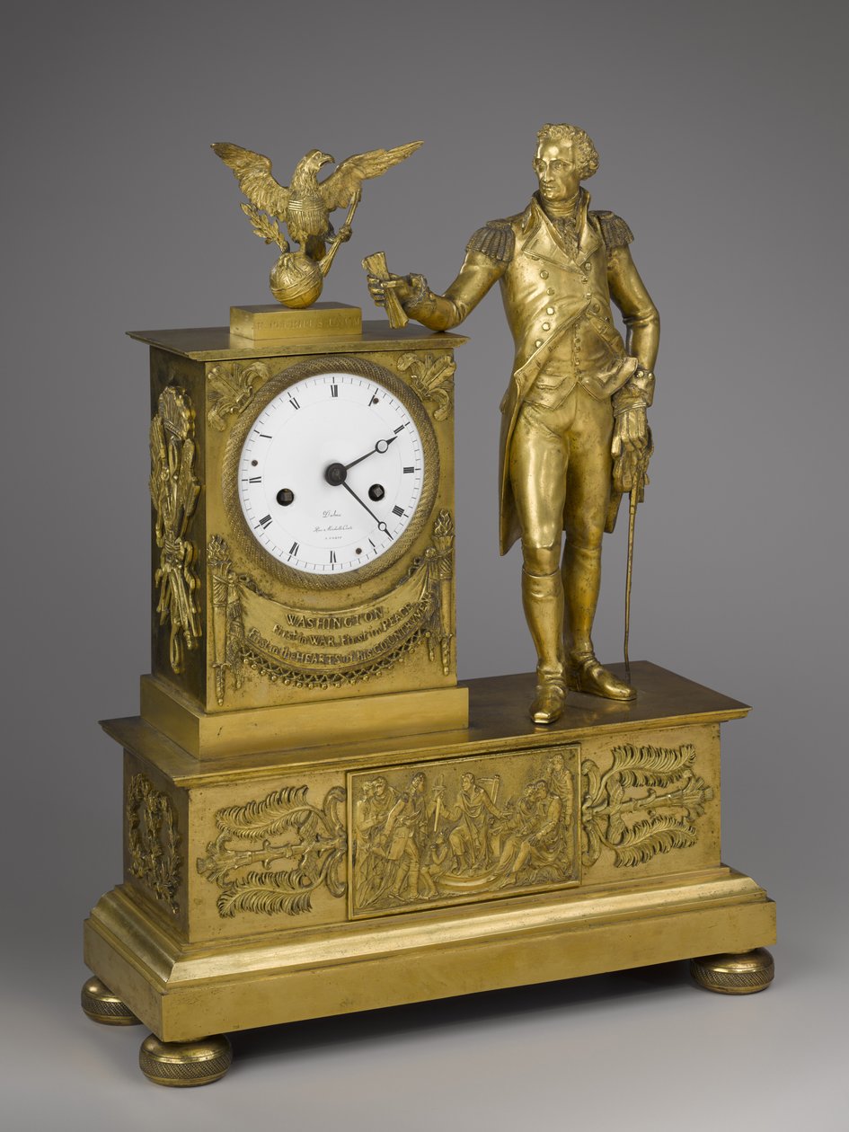 Mantel Clock, tidlig på 1800-tallet (ormolu med urverk av forgylt bronse) av Dubuc Dubuc