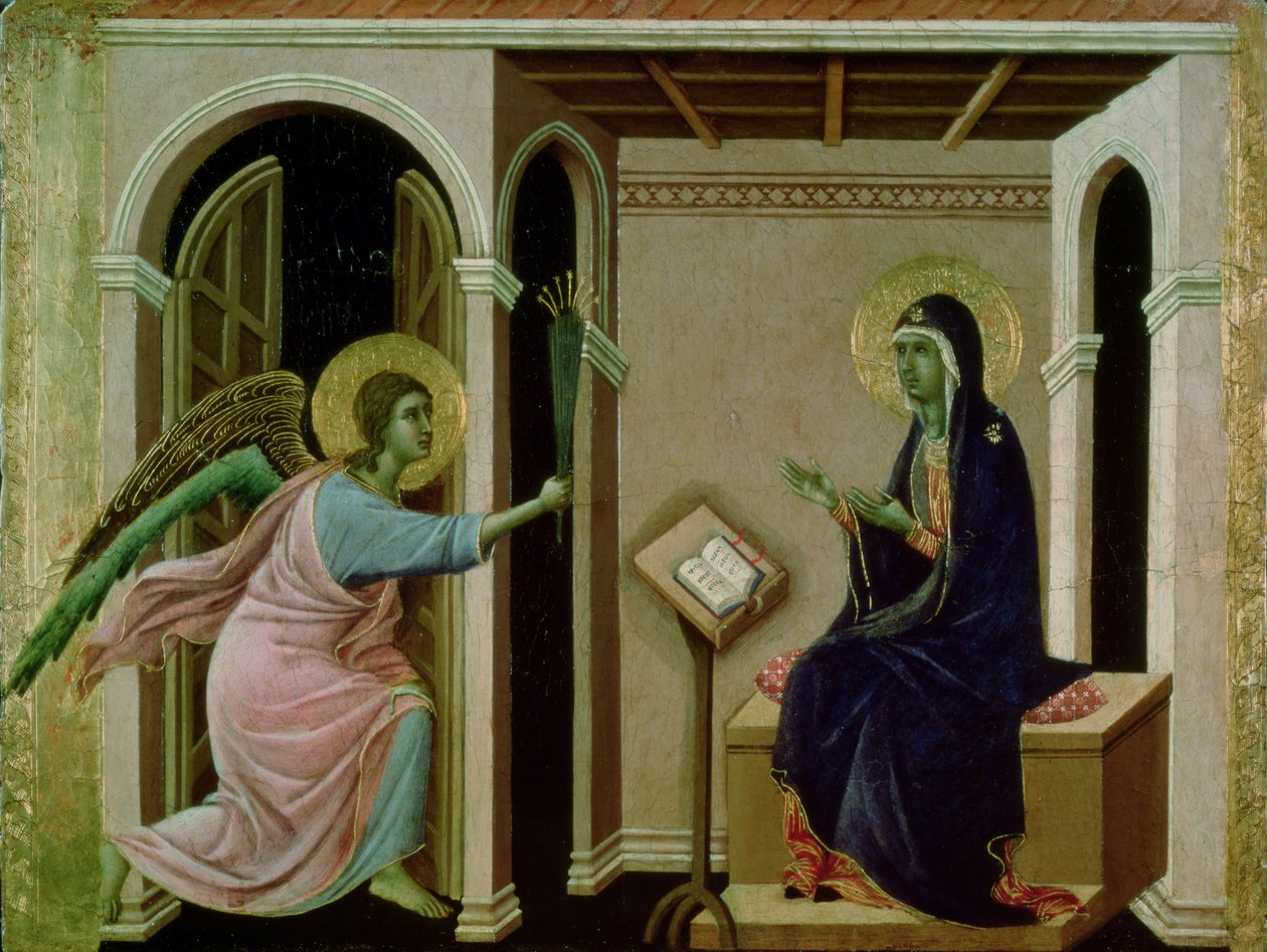 Engel som kunngjør vår Herres død til Maria (tempera på panel) av Duccio di Buoninsegna