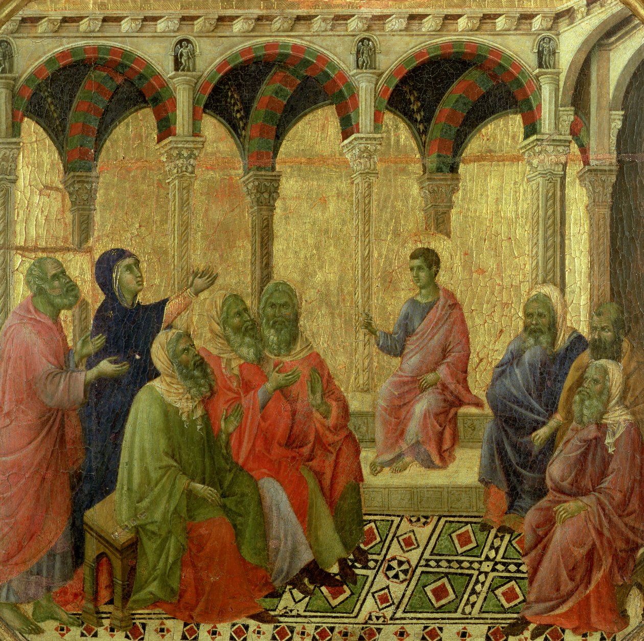 Maesta: Kristus blant legene, 1308-11 av Duccio di Buoninsegna