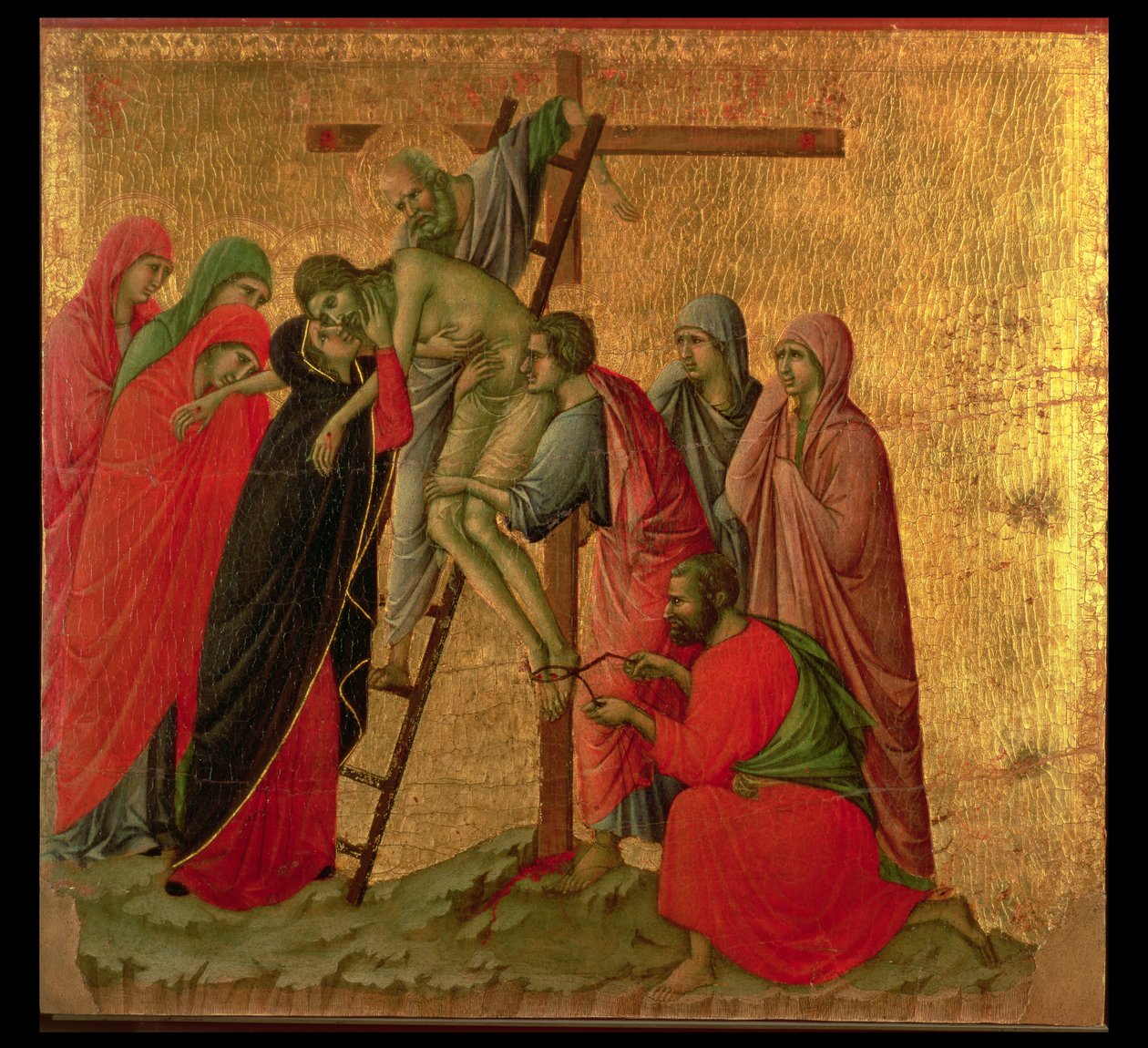 Maesta: Nedstigning fra korset, 1308-11 av Duccio di Buoninsegna