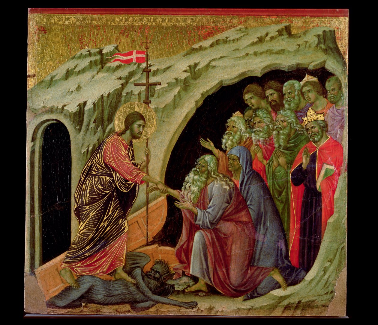Maesta: Nedstigning til Limbo, 1308-11 av Duccio di Buoninsegna