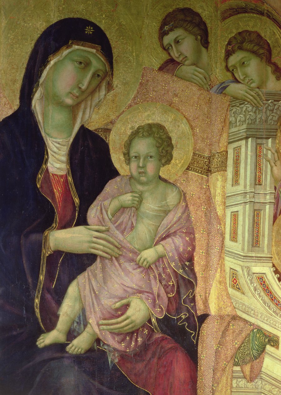 Maesta: Madonna and Child, 1308-11 (detalj av 5543) av Duccio di Buoninsegna