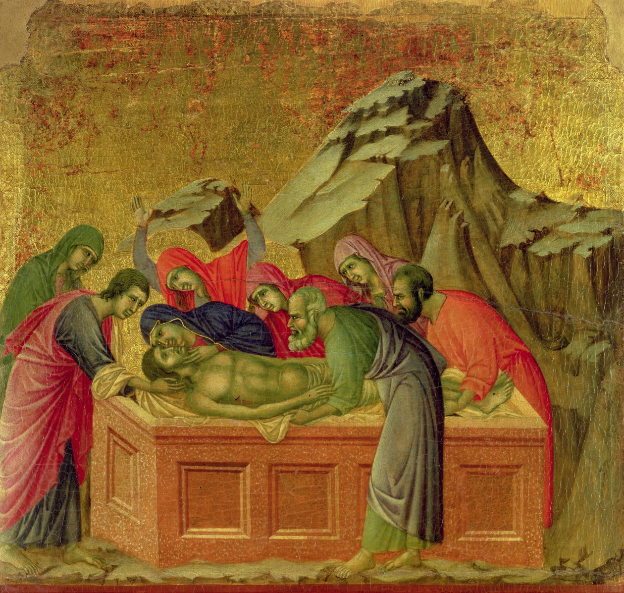 Maesta: Kristi begravelse, 1308-11 av Duccio di Buoninsegna