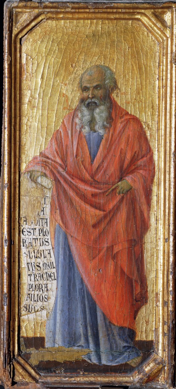 Profeten Jeremia - tempera og gull på panel av Duccio di Buoninsegna