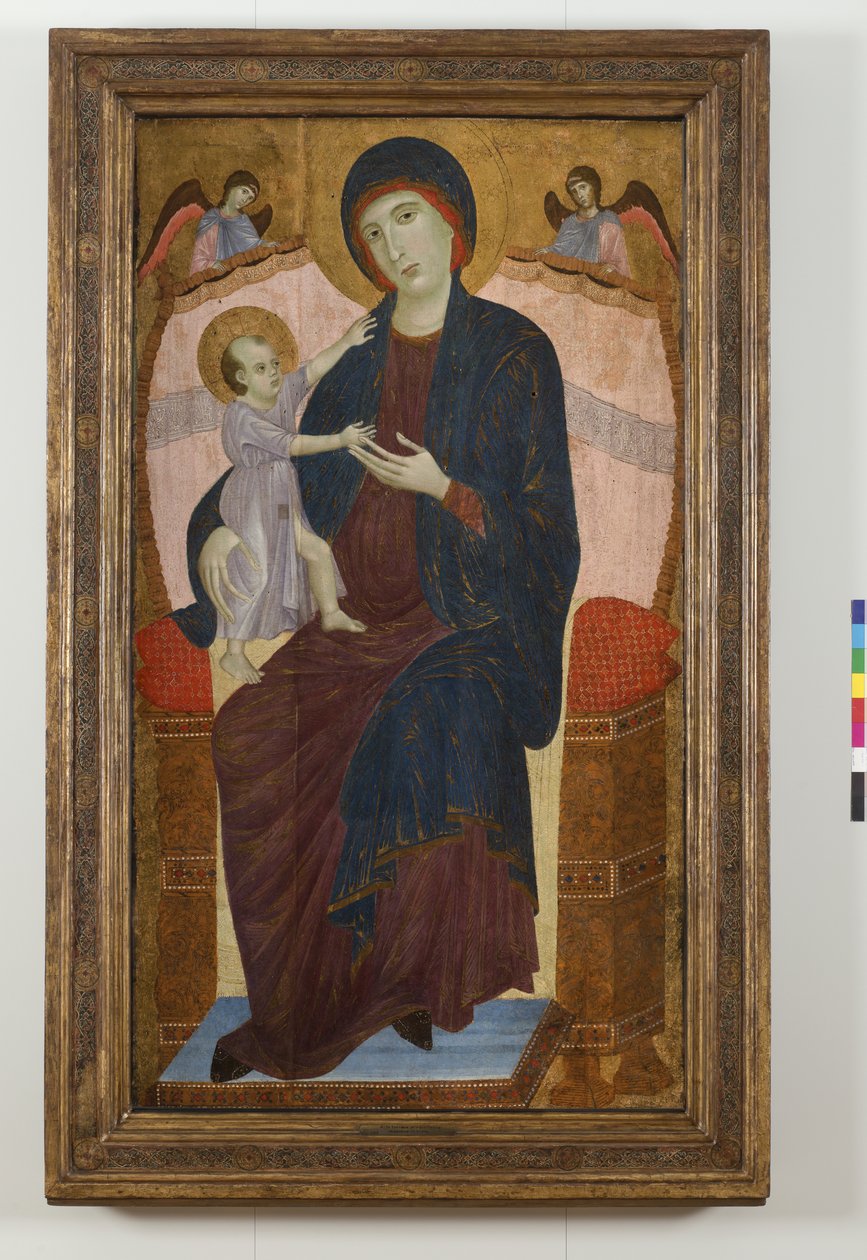 Madonna and Child Enthroned and Angels, 1280-85 av Duccio di Buoninsegna