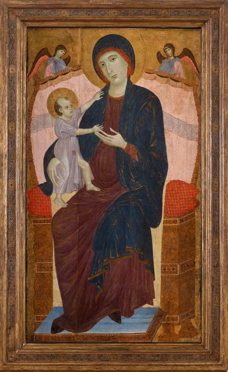 Madonna og barn tronet med engler, ca. 1280. av Duccio di Buoninsegna