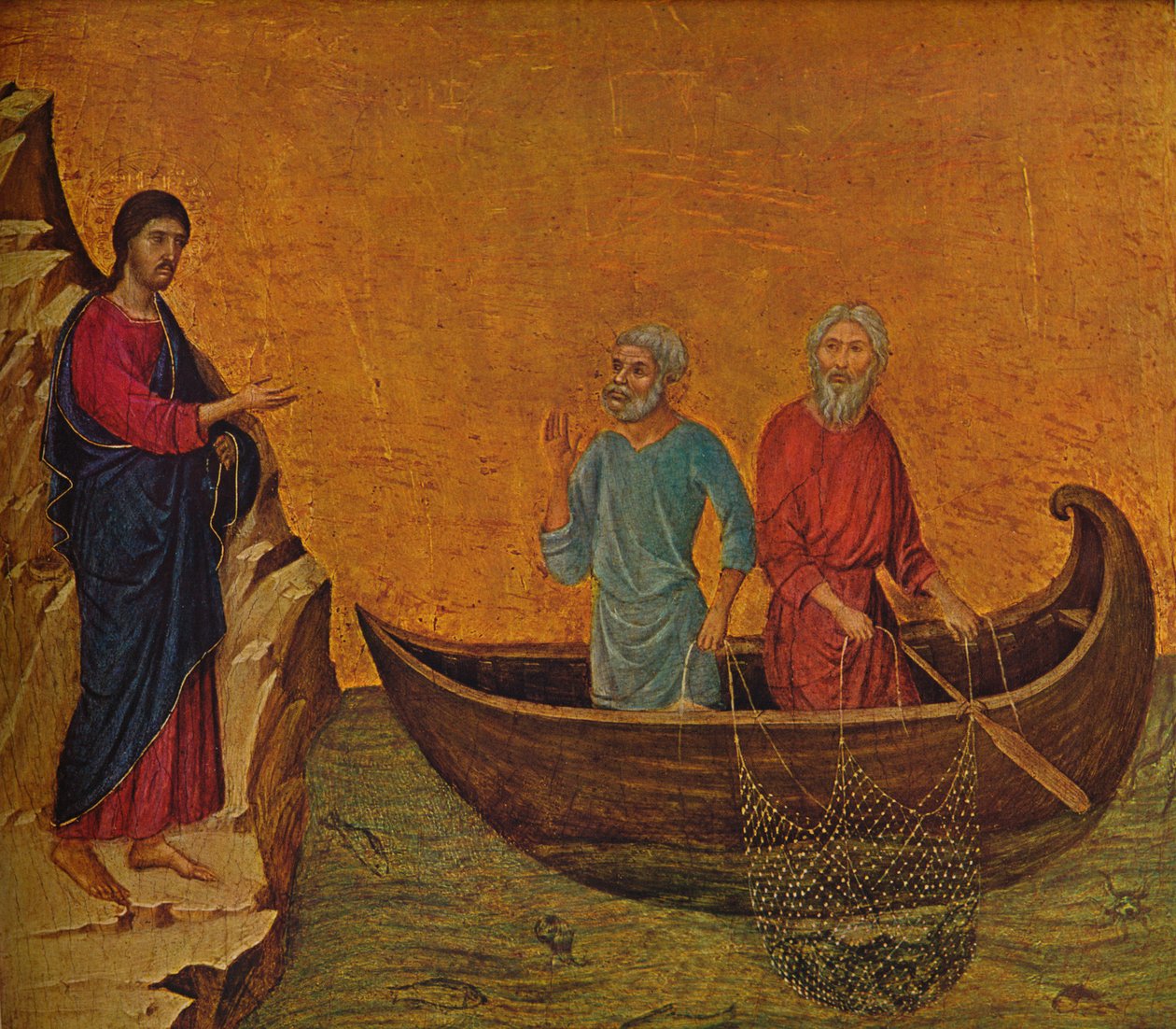 Apostlenes kall Peter og Andreas, 1308-1311 av Duccio di Buoninsegna
