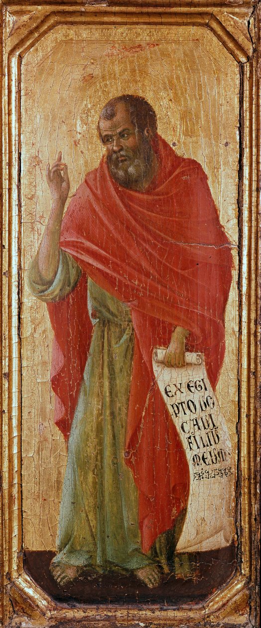 Profeten Hosea Detrempe på tre av Duccio di Buoninsegna (1255-1318 / 9) 1308-1311 Mål 42,5x16 cm Siena, Museo del Opera Metropolitana av Duccio di Buoninsegna