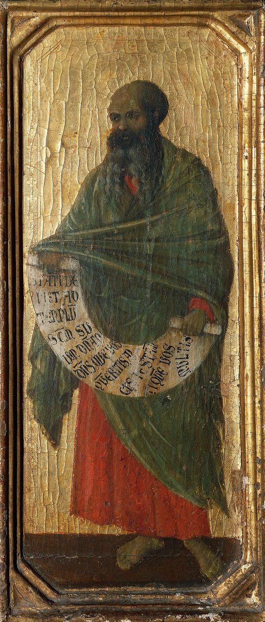 Profeten Malaki, detalj fra predella av Maesta' av Duccio altertavle i katedralen i Siena av Duccio di Buoninsegna